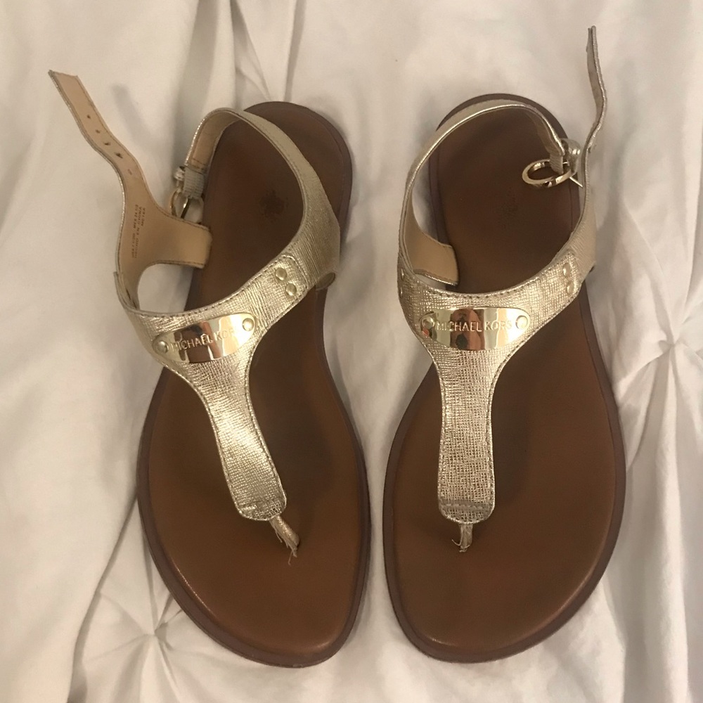 Michael Kors gold sandals
